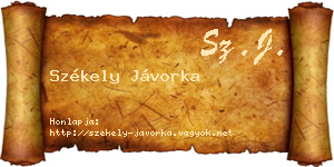 Székely Jávorka névjegykártya